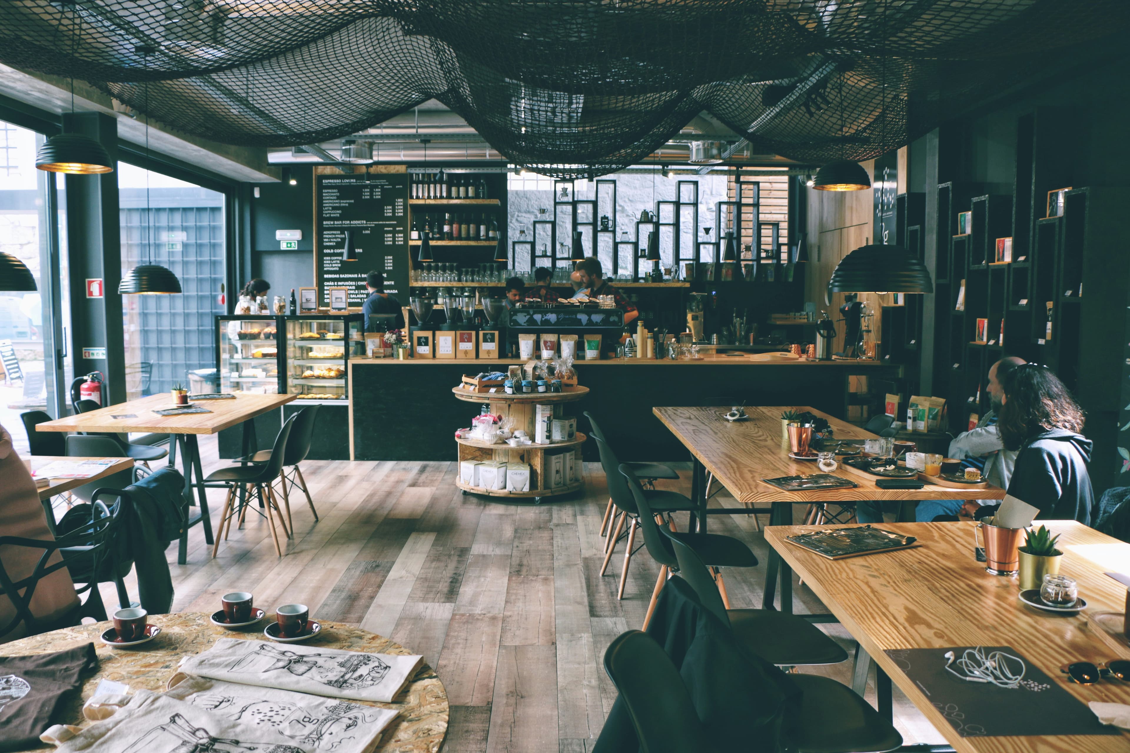 Inside a café